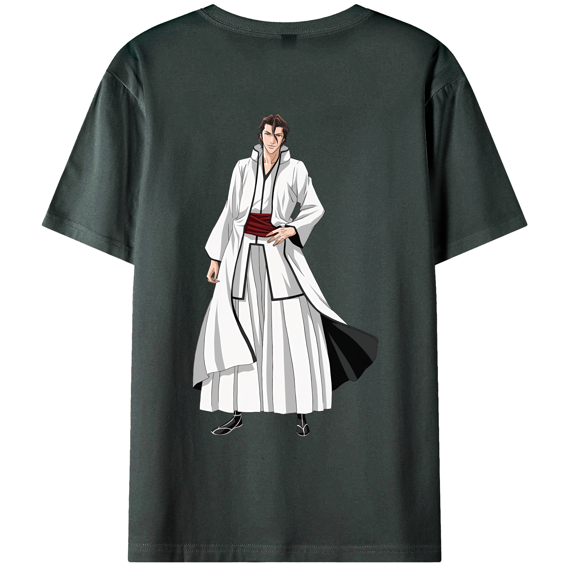 （画像用） ブリーチ 藍染 惣右介（あいぜん そうすけ） BLEACH Aizen Sousuke 綿100％ メンズ半袖Tシャツ（バックプリント） 通気性